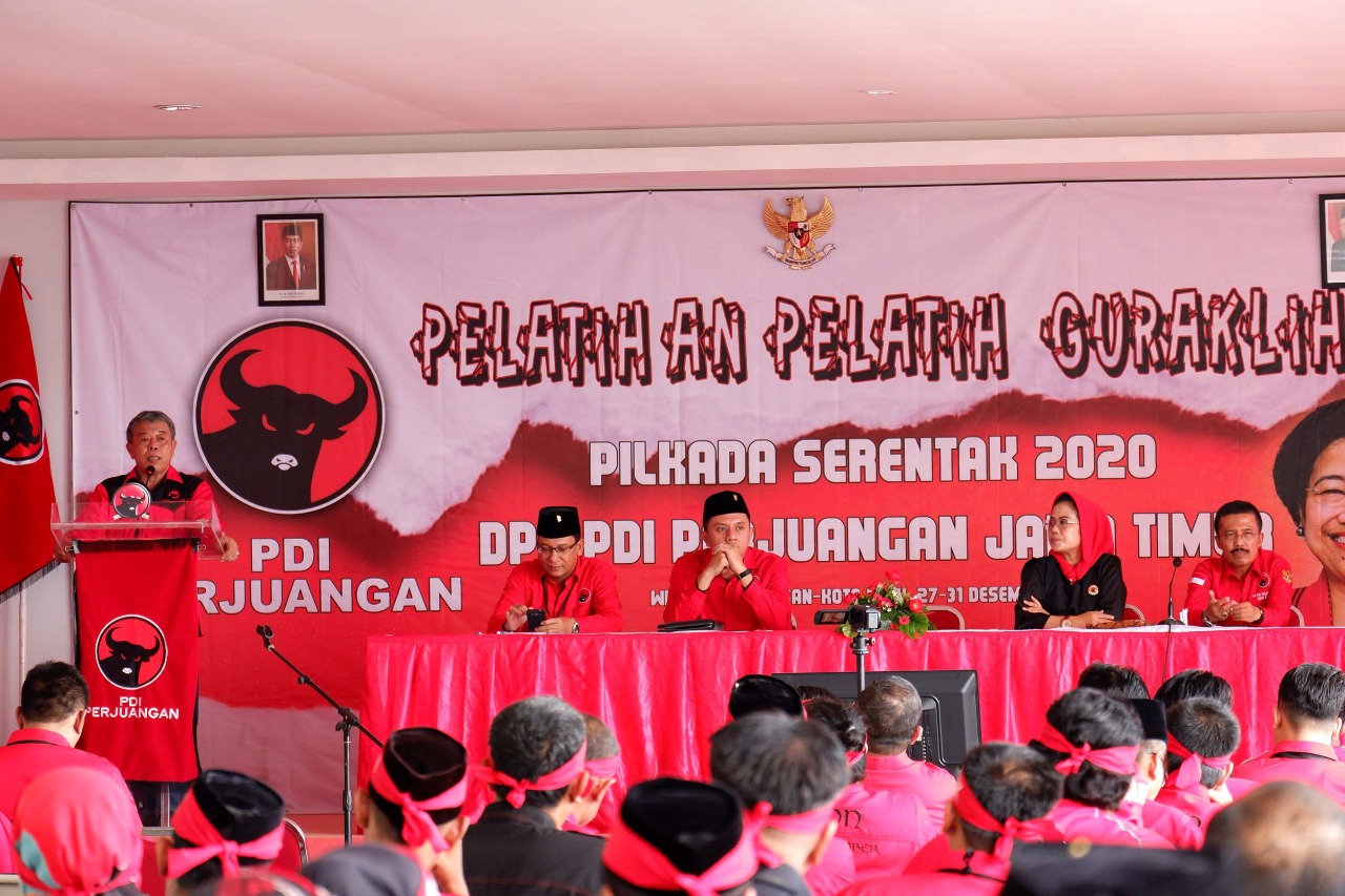 Pelatihan peserta pelatih Guraklih oleh DPD PDI Perjuangan (PDIP) Jawa Timur di Wisma Perjuangan, Batu, jelang Pilkada Serentak 2020. (Foto: Ist/ngopibareng.id)