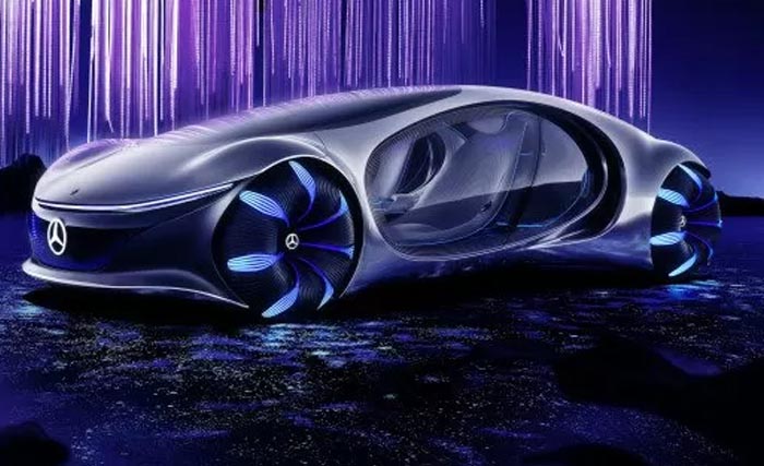 Mobil konsep Mercedes-Benz Vision AVTR yang terinpirasi film Avatar. (mercedes-benz)