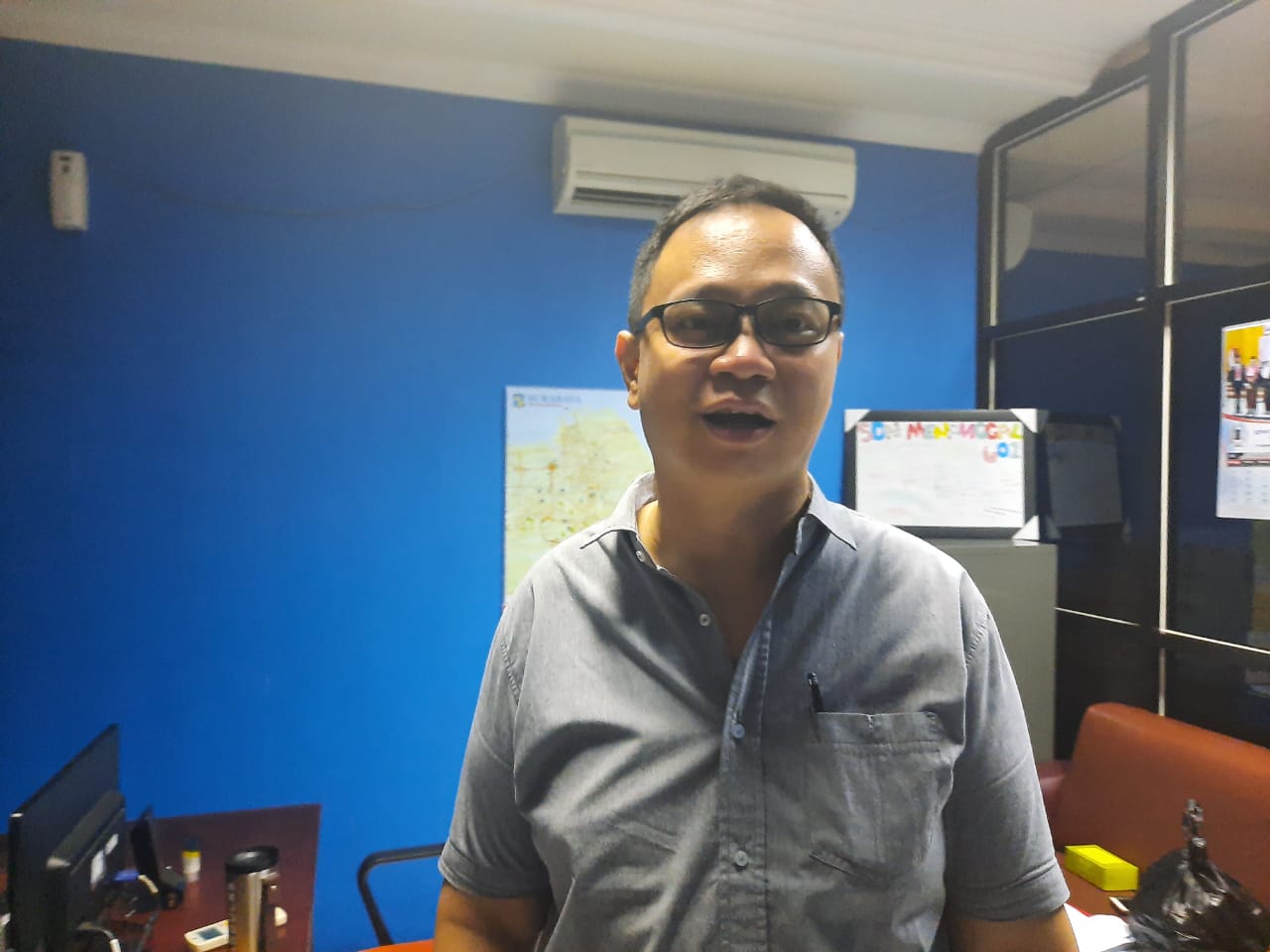 Ketua DPD PSI Kota Surabaya Josiah Michael. (Foto: Alief/ngopibareng.id)
