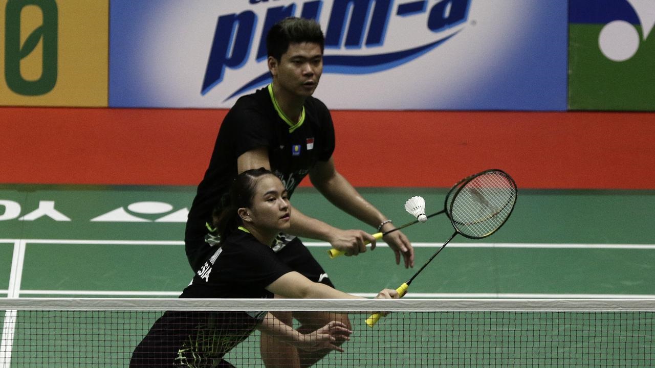 Praven Jordan/Melati Daeva Oktavianti tersingkir dari Indonesia Master. Setelah kalah dari pasangan Prancis. (Foto: Dok PBSI)
