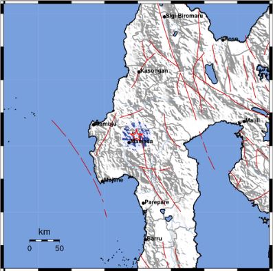 Peta gempa di Mamasa, Sulawesi Barat, Minggu 19 Januari 2020. (Foto: Twitter BMKG)
