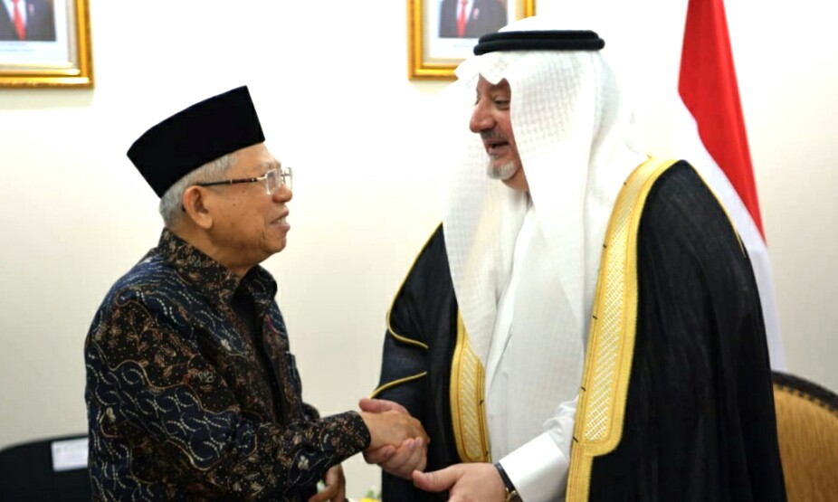 Wakil Presiden Ma'ruf Amin menerima kunjungan Duta Besar Arab Saudi untuk Republik Indonesia, Esam Abid Althagafi, Selasa 28 Januari 2020. (Foto: KIP Setwapres)