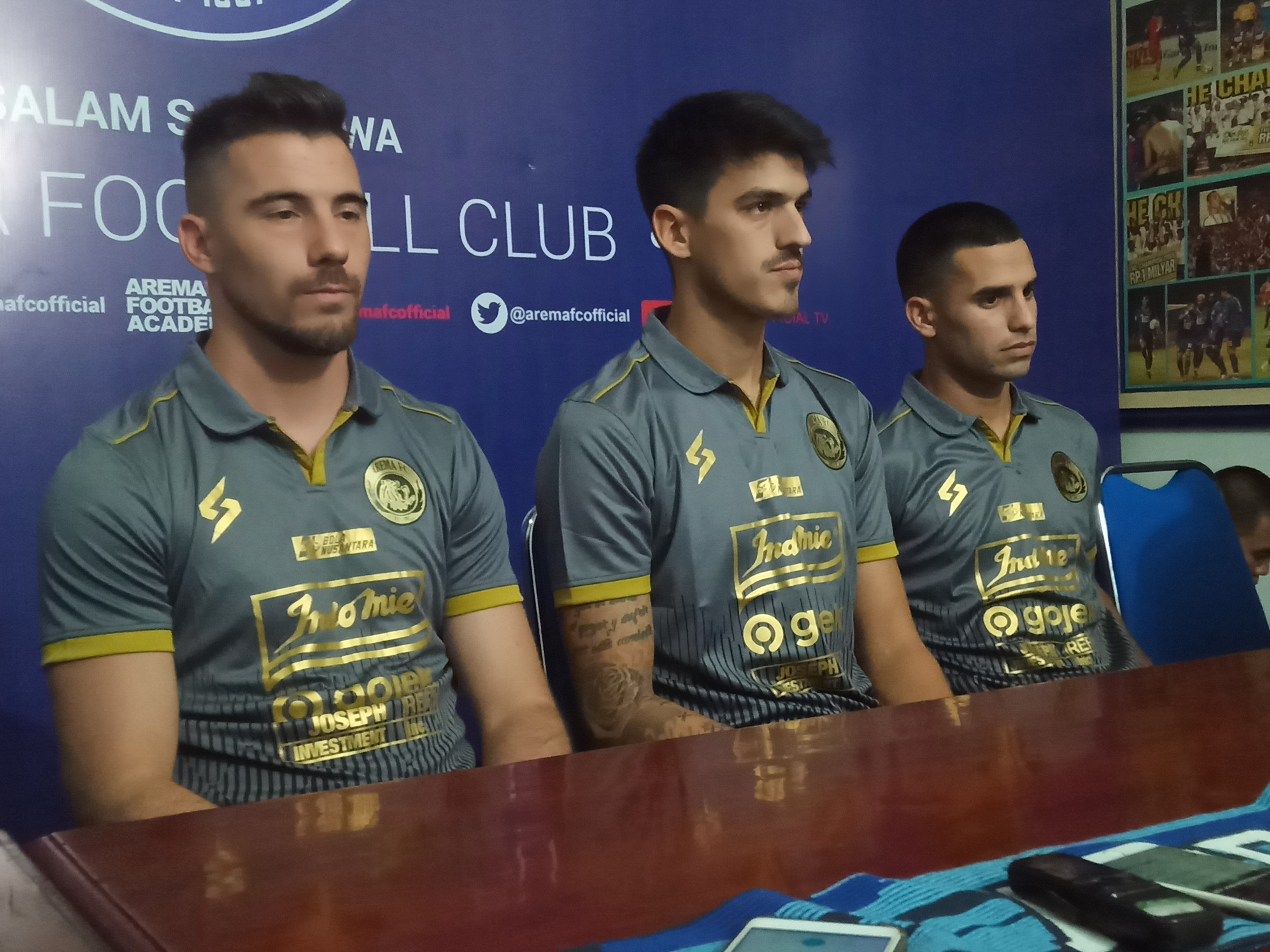 Tiga Pemain Asing Baru Arema FC, Jonathan Baumann (kiri) Matias Malvino (tengah) dan Elias Aldrete (kanan)