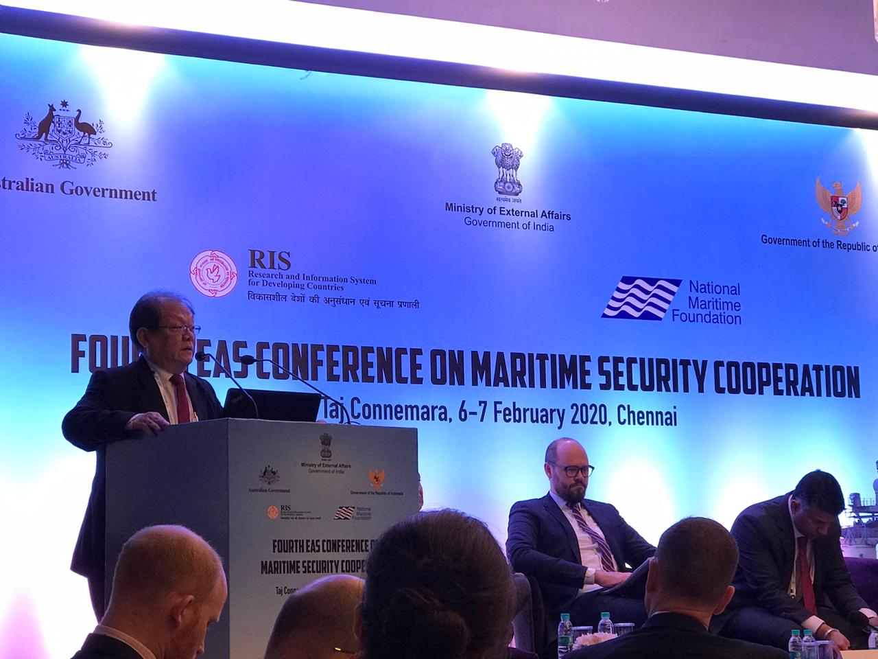 Foster Gultom, Ketua Delri pada pertemuan the 4th East Asia Summit (EAS) Conference on Maritime Security Cooperation di Chennai, India. (Foto: kemlu) 