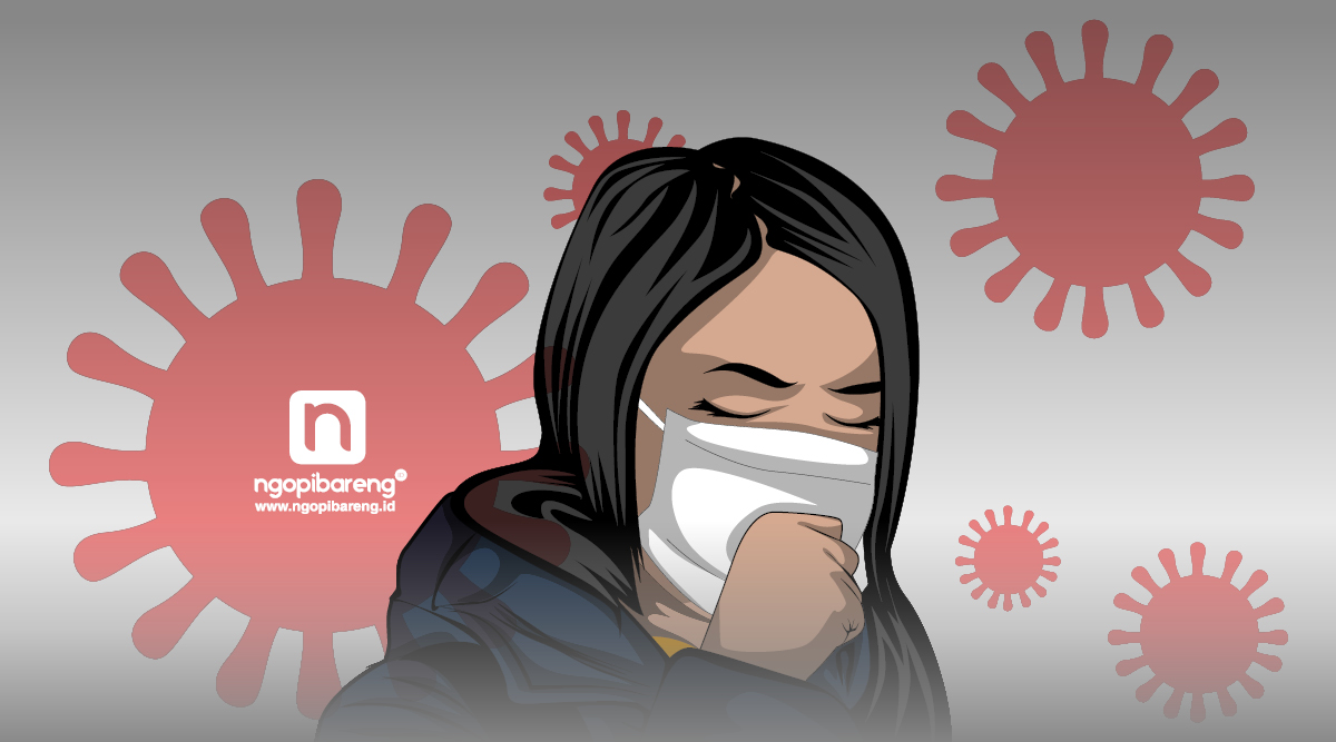 Ilustrasi proteksi wabah virus corona dengan masker. (Grafis: Fa Vidhi)