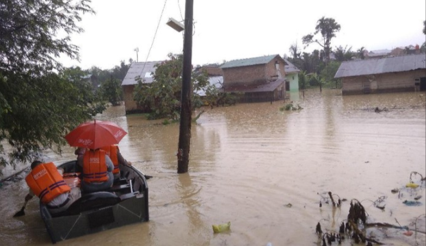 Luapan air Sungai Babura menggenangi Kelurahan Beringin, Kecamatan Medan Selayang, Medan. (Foto: BPBD Medan)