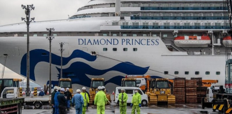 Kapal Pesiar Diamond Princess yang bersandar di Jepang. (Foto: Getty Images)