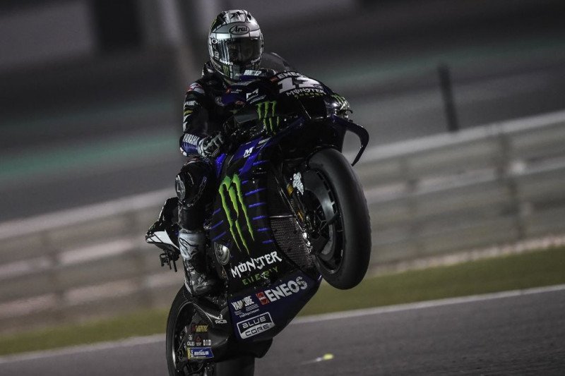 Pebalap tim Monster Energy Yamaha MotoGP Maverick Vinales menjalani tes pramusim di Sirkuit Losail, Doha, Qatar, Senin, 24 Februari 2020. (Foto: Yamaha Racing)