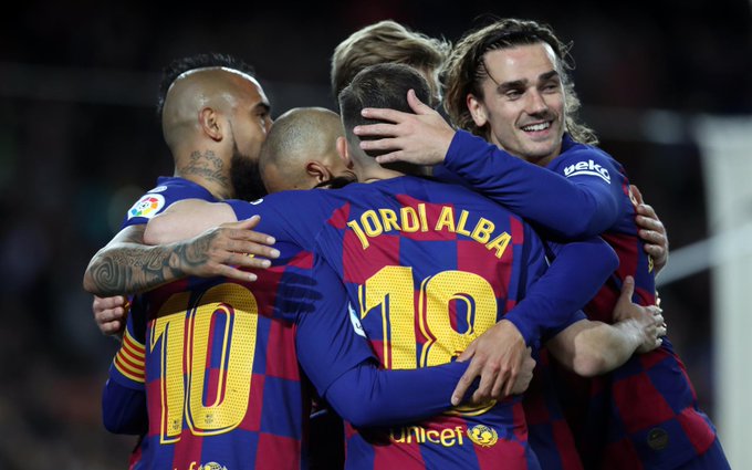 Barcelona lagi-lagi menang kontroversial. (Foto: Twitter/@FCBarcelona)