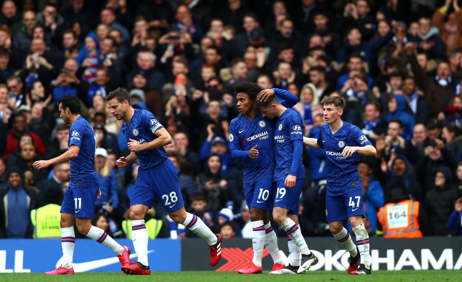 Chelsea pesta gol ke gawang Everton. (Foto: Twitter/@ChelseaFC)