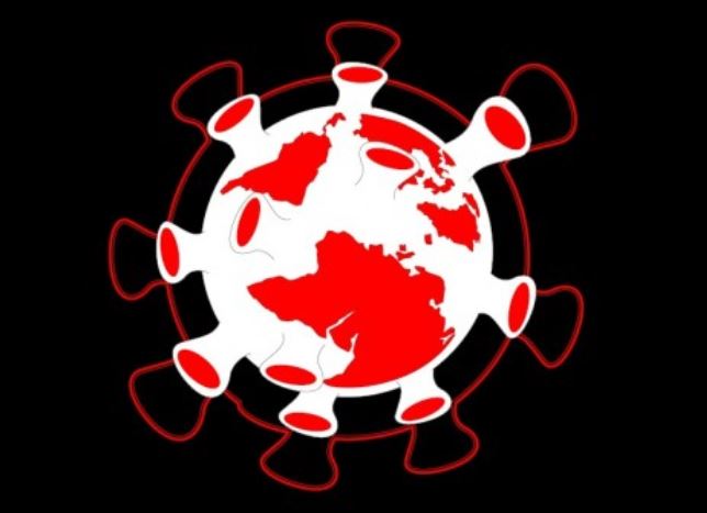 Ilustrasi virus corona menginfeksi dunia. (Grafis: Fa Vidhi)