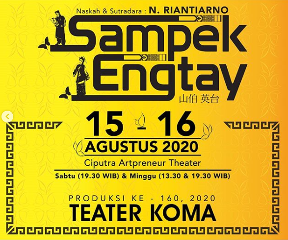 Pementasan teater Sampek Engtay Teater Koma. (Foto: Instagram Teater Koma)