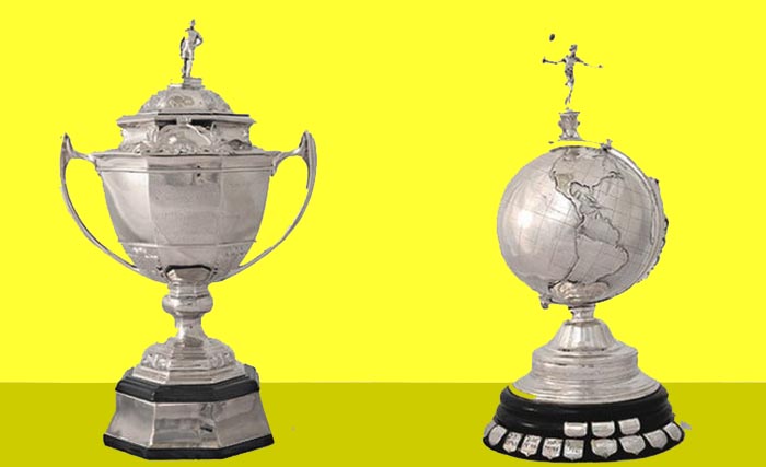 Piala Thomas (kiri) dan Piala Uber. (Ngopibareng)