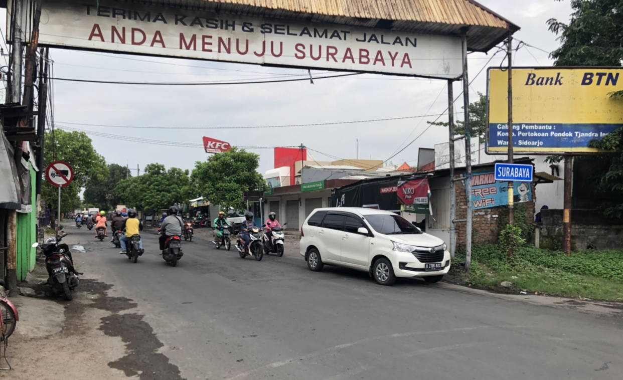 Jalan Rungkut Menanggal yang kembali dibuka (Foto: Andhi/Ngopibareng.id)