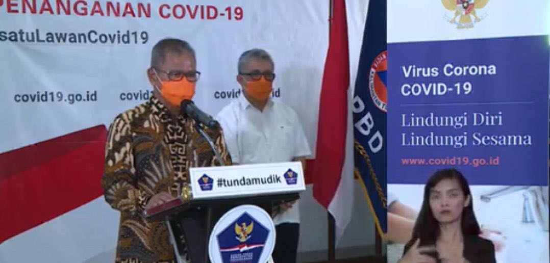 Juru Bicara Pemerintah untuk Penanganan COVID-19 Achmad Yurianto dalam konferensi pers Gugus Tugas Percepatan Penanganan COVID-19 di Graha BNPB di Jakarta, Selasa. 7 April 2020. (Foto: BNPB)