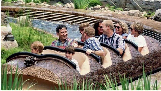 Putri Diana, di barisan paling belakang sebelah kanan, ketika berlibur di Disneyland, Florida. (Foto:CNN)