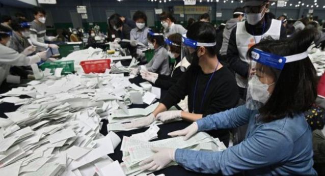 Korea Selatan gelar pileg di tengah pandemi covid-19. (Foto:BBC)