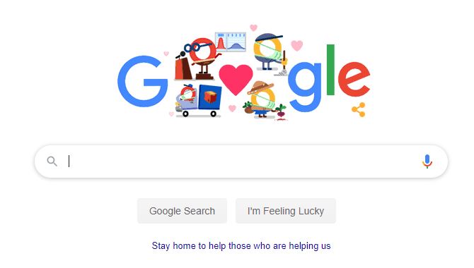 Google Doodle berterima kasih untuk semua profesi yang berada di garda depan selama pandemi corona. (Foto: Google)