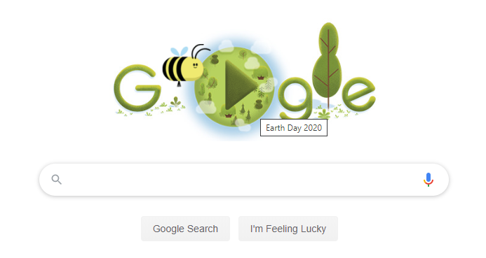 Google Doodle merayakan Hari Bumi ke-50 dengan lebah interaktif. (Foto: Google)