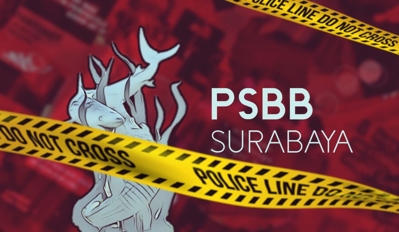 Ilustrasi PSBB Surabaya Raya. (Grafis: Fa Vidhi Asnan)