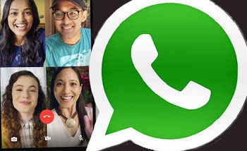 Ilustrasi penambahan peserta video call dalam WhatsApp. (Ngopibareng)