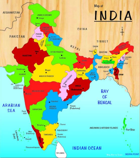 Peta negara India. (Foto: Wikipedia)