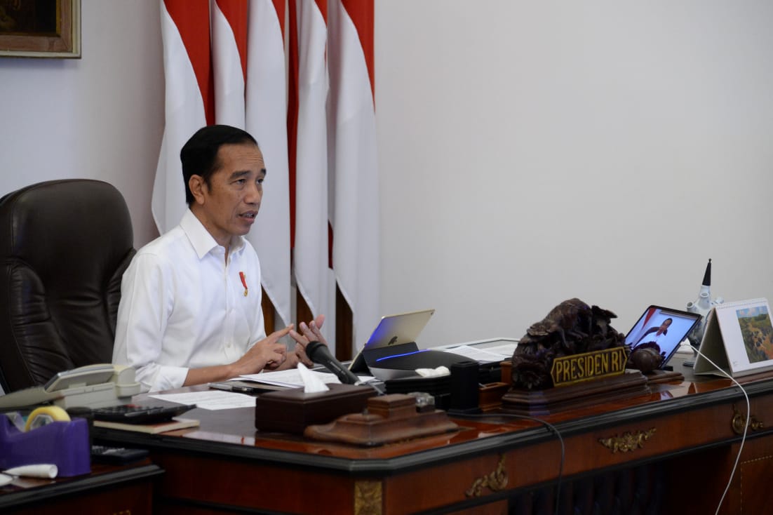 Presiden Joko Widodo meminta ketersidaan bahan pokok dihitung cermat dan dijaga pasokannya selama pandemi dan Ramadhan. (Foto;Setpres)