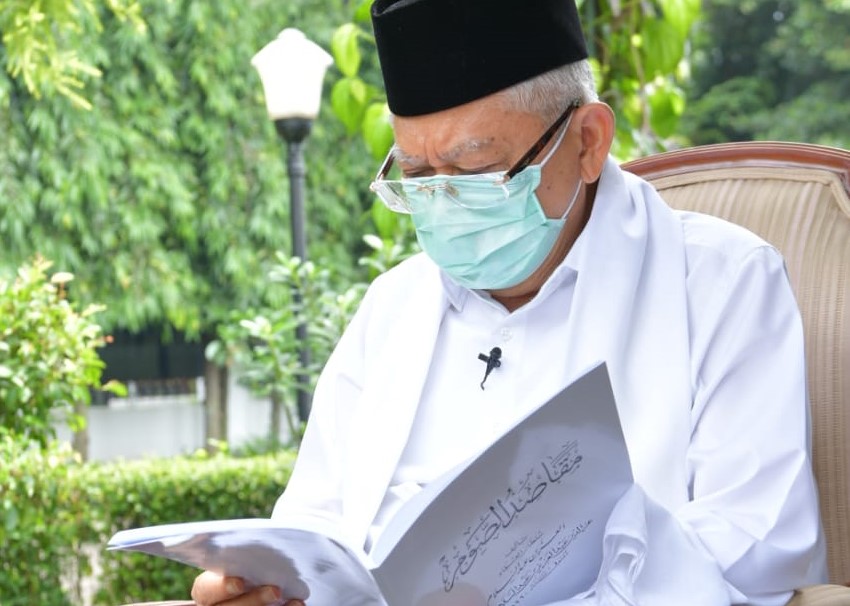Wakil Presiden KH Ma'ruf Amin mengakui ujian umat dalam menjalankan ibadah puasa kali ini jauh lebih berat dibanding sebelumnya. (Foto: Setwapres)