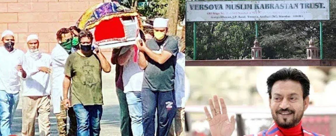 Prosesi pemakaman jenazah aktor Bollywood Irrfan Khan di pemakaman muslim, Versova Cemetery, Kamis 30 April 2020. (Foto: newsbaba.com) 