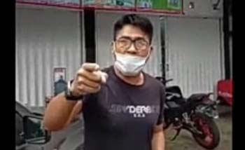 Endang, pelanggar SPBB yang ngamuk karena ditegur polisi di Bogor, kemarin. (Foto:Youtube/antara)