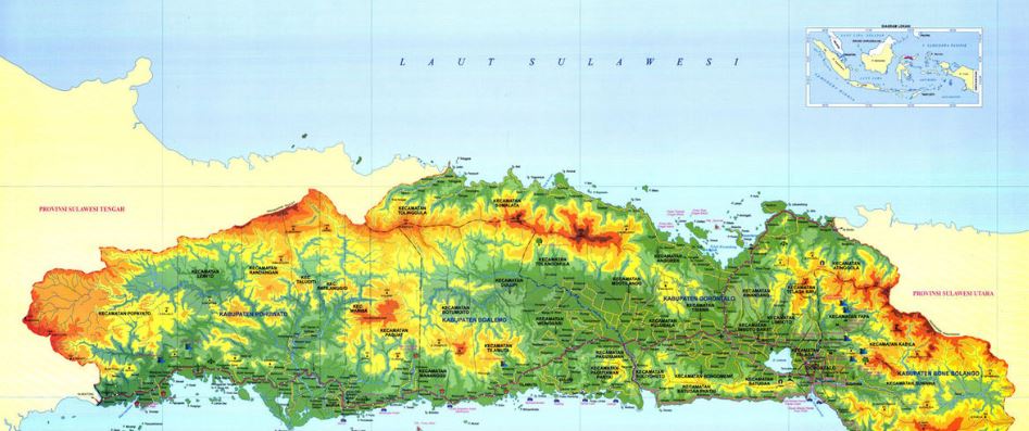 Peta Provinsi Gorontalo. (Foto: Wikipedia)