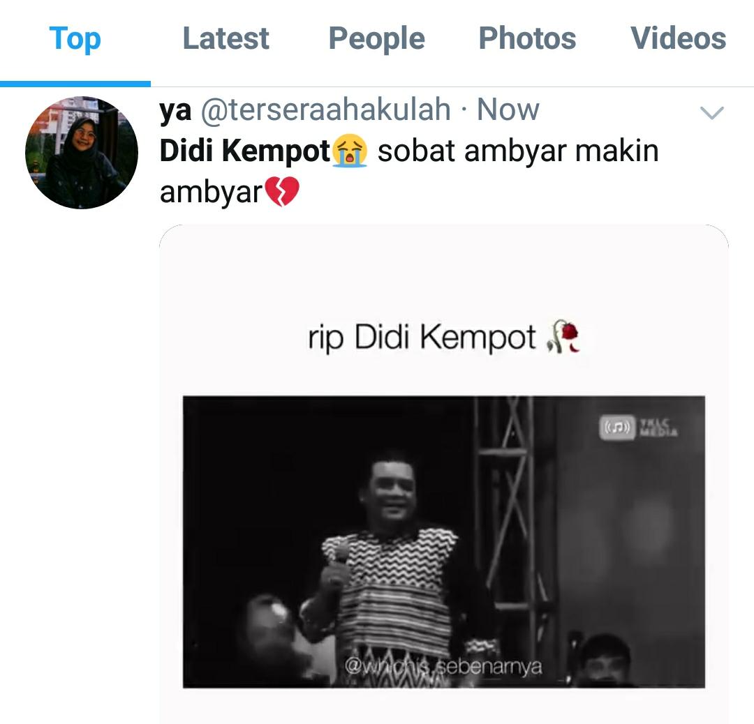 Salah satu komentar netizen saat mengetahui kematian Didi Kempot di Twitter. (Foto: Twitter)