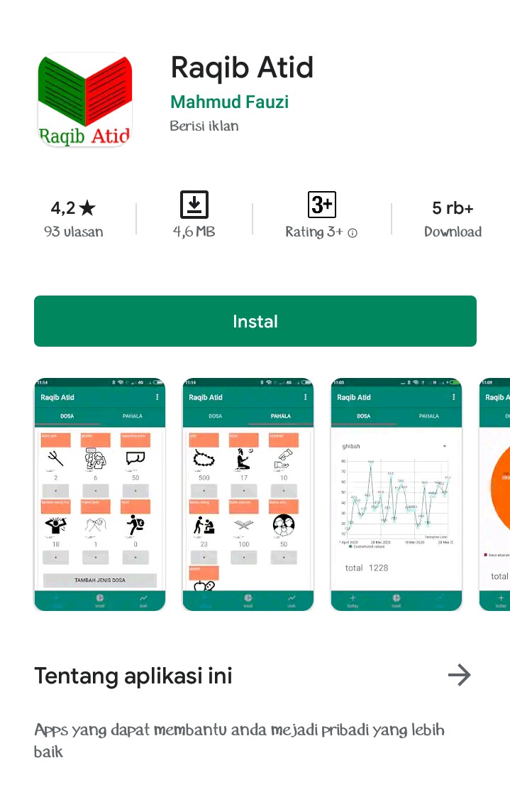 Aplikasi Raqib Atid di App Store. (Foto: App Store)