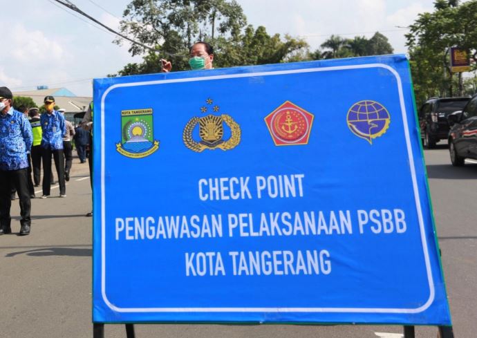 Check point PSBB Kota Tangerang. (Foto: Istimewa)