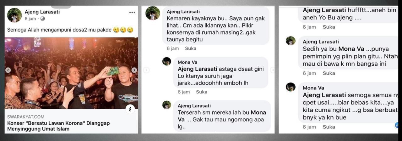 Postingan Ajeng Larasati di Facebook yang berujung penjara bagi sang suami, Serda K. (Foto: Dok. Kodim Pidie, Aceh)