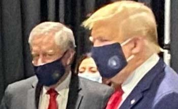 Presiden AS Donald Trump akhirnya memakai masker, walau cuma sebentar. (Foto;Antara/rtr)