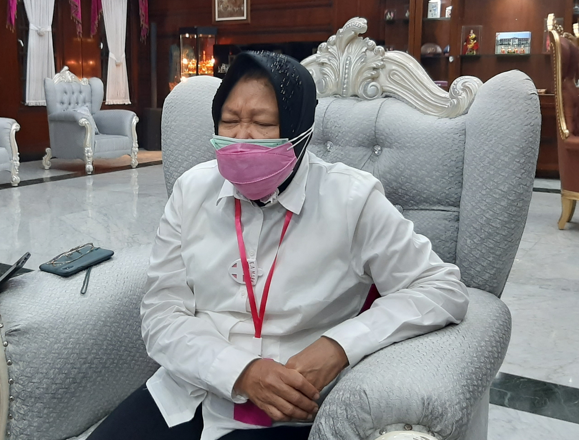 Walikota Surabaya, Tri Rismaharini saat ditemui dikediaman, 8 Juni 2020. (Foto: Pita/Ngopibareng.id)