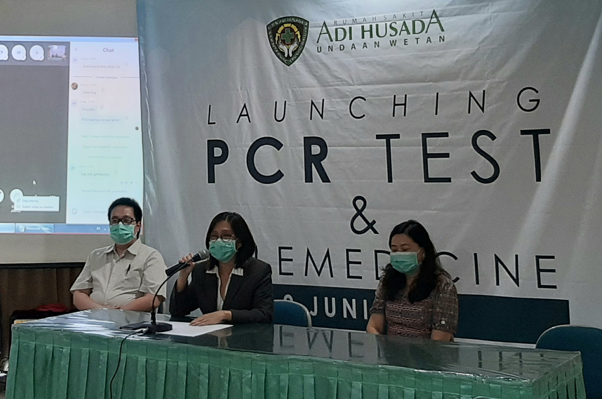 dr.Irawati Marga,MARS,QIA direktur Rs Adi Husada Undaan Wetan dalam acara peluncuran PCR Test. (Foto: Pita/Ngopibareng.id)