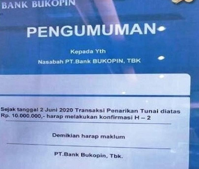 Viral pemberitaan kondisi perbankan diduga terkait Bank Bukopin. (Foto: Twitter)