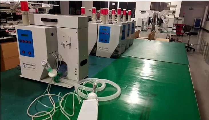  PT Len Industri (Persero) memproduksi emergency ventilator untuk penanganan pasien COVID-19 dengan menggunakan komponen lokal dan desain dari BPPT dan  ITB. (Foto: ANTARA/Humas PT Len)