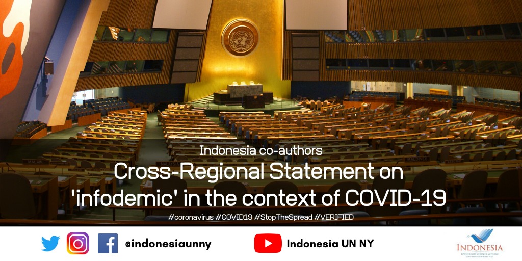 Forum "Cross-Regional Statement on Infodemic in the Context of COVID-19" PBB. (Foto: kemlu)