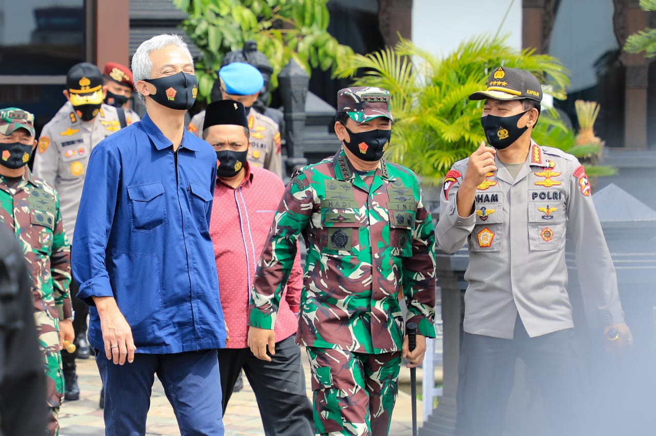 Panglima TNI, Kapolri dan Gubernur Jateng Pastikan Penerapan Protokol Covid di Jateng. (Foto: Ist/Ngopibareng.id)