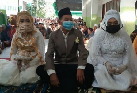Viral di media sosial pria nikahi dua wanita sekaligus (Foto: Dok @makassar.inffo)