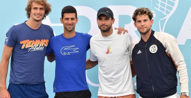 Novak Djokovic (kedua kiri) bersama para petenis di Adria Tour. (Foto: World Tennis)