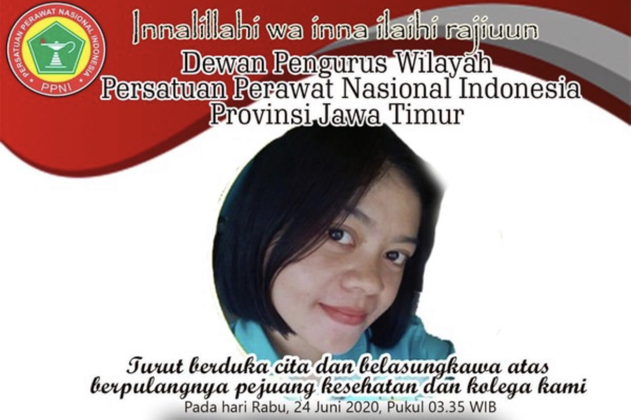 Ucapan turut berduka cita dari Dewan Pengurus PPNI (Persatuan Perawat Nasional Indonesia) (foto: istimewa)