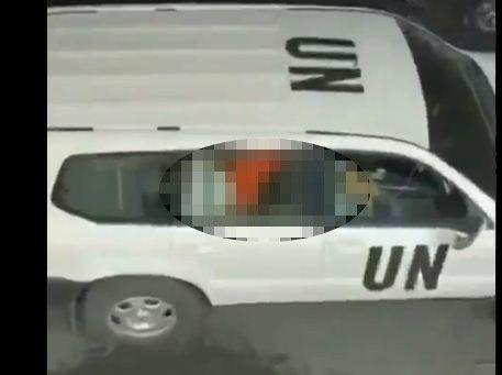 Potongan video mobil goyang PBB. (Twitter @theribunechd)