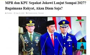 Informasi MPR dan KPU Sepakat Jokowi Lanjut sampai 2027, tidak benar. (Foto:Istimewa)