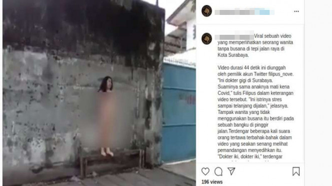 Dokter bugil di Surabaya viral setelah ada netizen yang mengunggah videonya di media sosial. (Foto: Instagram)