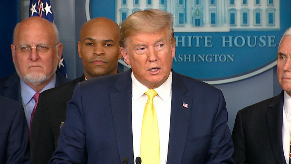 Presiden AS Donald Trump di Gedung Putih, tanpa masker. (Foto: abc-news)