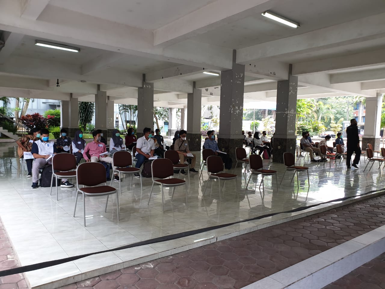 Ruang tunggu peserta UTBK di Universitas Brawijaya, Malang, Jawa Timur. (Foto: Istimewa)